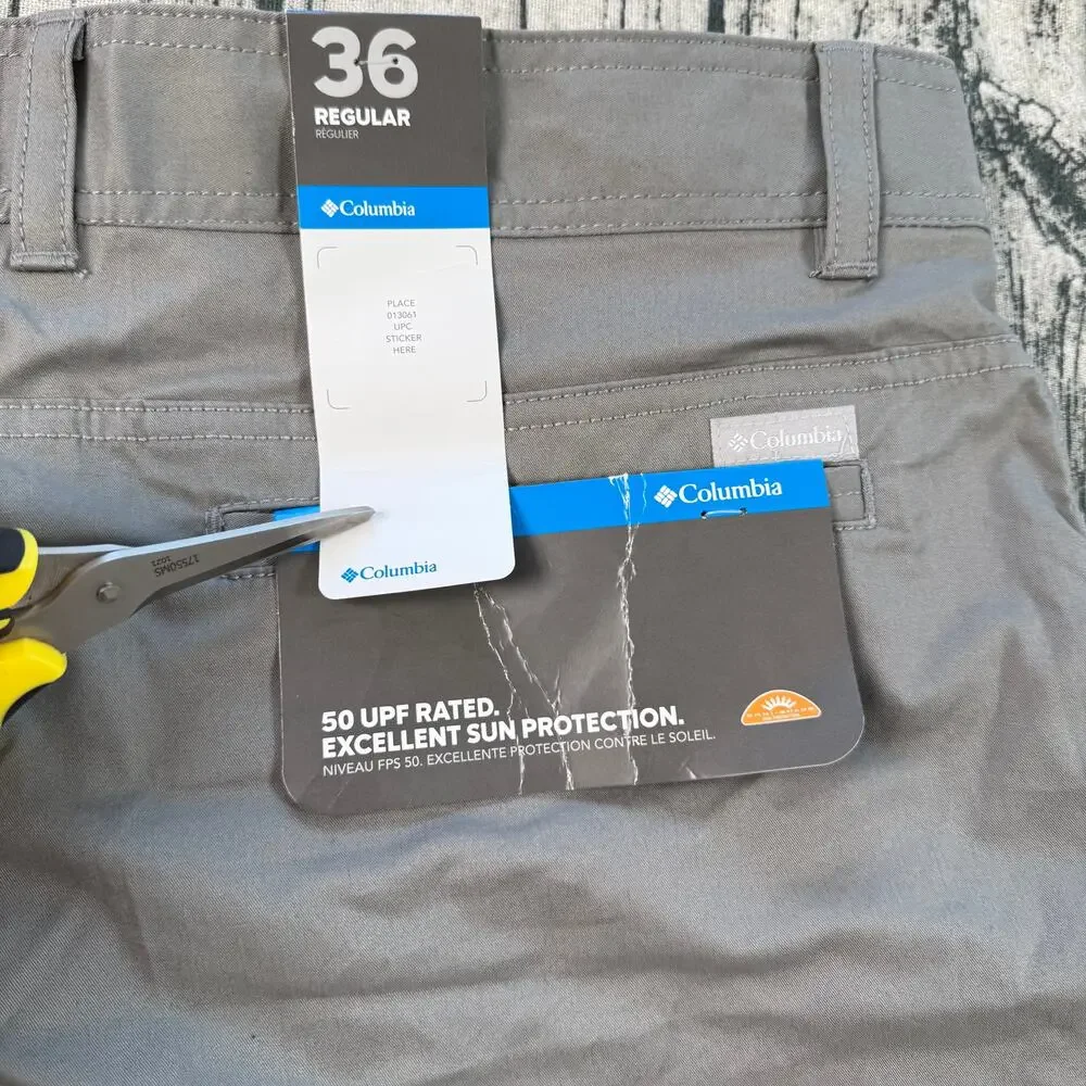 Columbia Boulder Ridge Cargo Shorts Men's 36 Gray Omni-Shade UPF 50 NWT